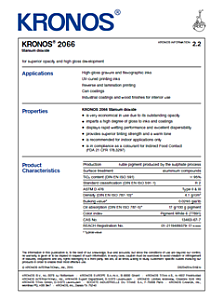 KRONOS 2066 safety data sheet